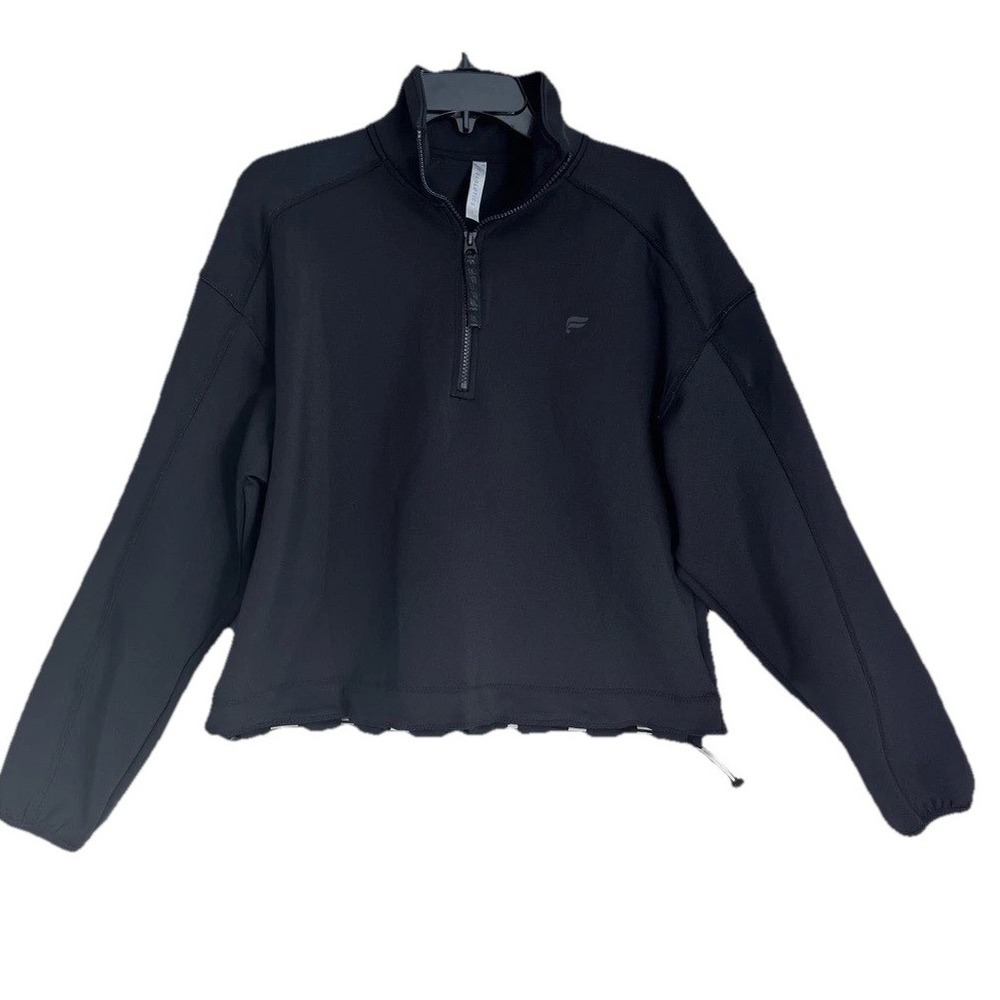 Fabletics Barrier Scuba Jacket 1/4 Zip Pullover Women's Small Black Long Sleeve